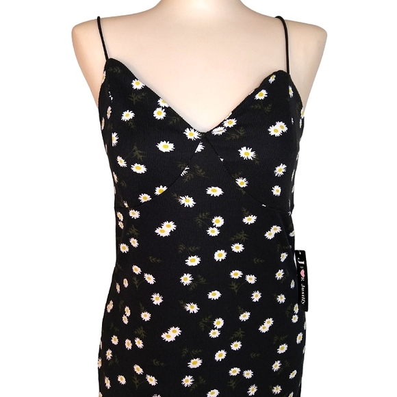 J for Justify Super soft and stretchy bodycon dainty floral daisy midi dress - Picture 2 of 6